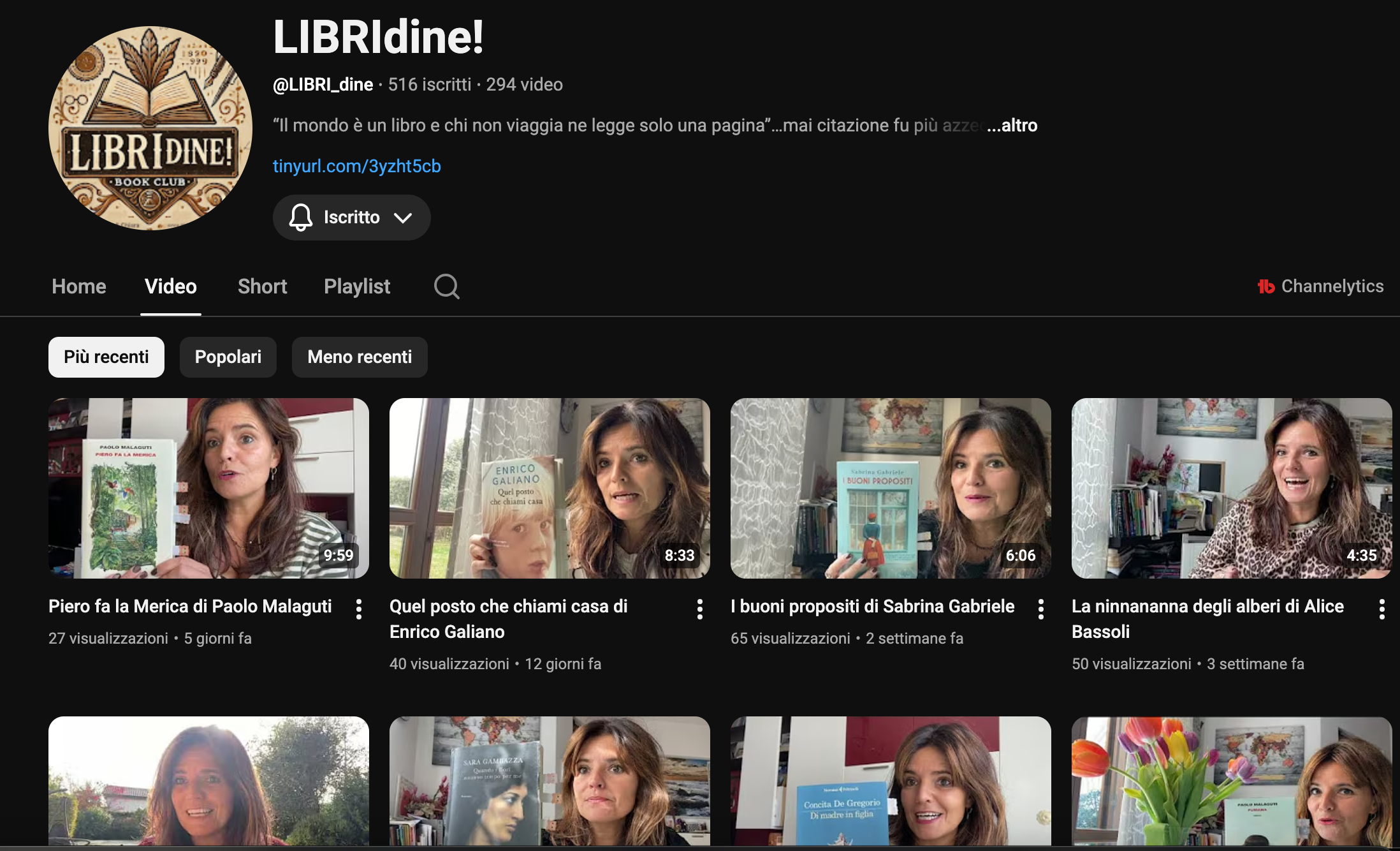 Canale YouTube LIBRIdine di Chiara Banfi